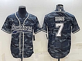 Men's Dallas Cowboys #7 Trevon Diggs Grey Camo With Patch Cool Base Stitched Baseball Jersey,baseball caps,new era cap wholesale,wholesale hats